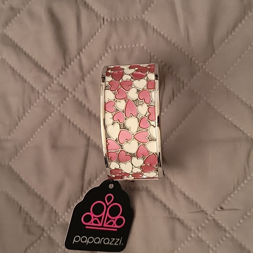 New! Silver Bracelet with Hearts